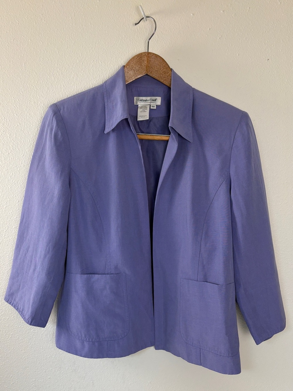 Coldwater Creek Lavender Silk Linen Women's Blazer Periwinkle Grandmacore